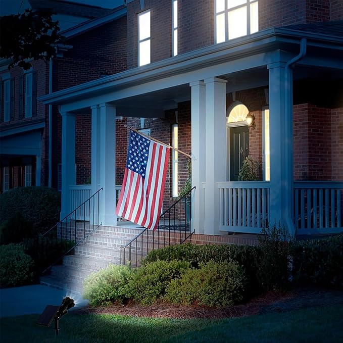 Solar Lights Outdoor Waterproof IP68, 360° Adjustable 4 Modes Solar Powered Spot Lights for Yard Garden Landscape, Bright Led Flood Lightings for Outside Wall Tree House Pathway (Cold White/2 Pack)