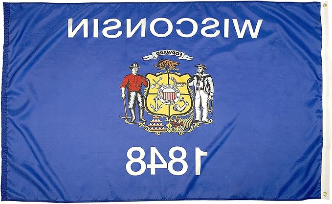 FlagSource Wisconsin Nylon State Flag, Made in the USA, 4x6'