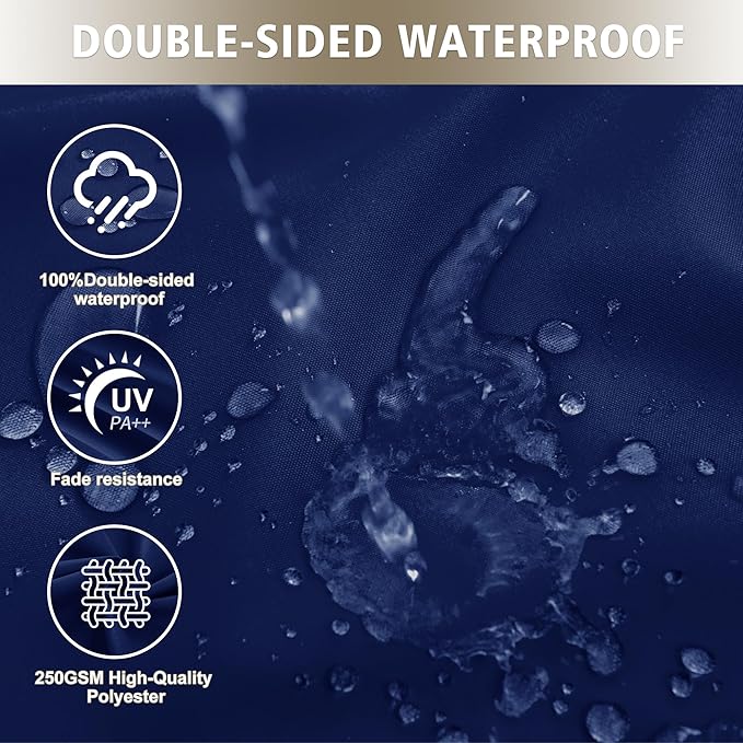 24x24 Inch Outdoor Cushions for Patio Furniture, Waterproof Outdoor Chair Cushions w/Fade-Resistant, Removable & Machine-Washable Cover, Deep Seat Sofa/Couch Pad Replacement – Set of 1/2/4, Navy Blue