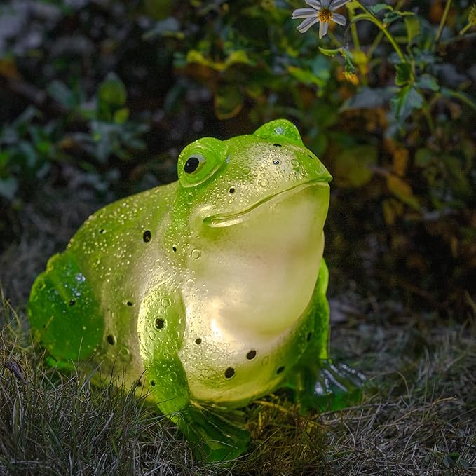 Solar Frog Lights Deck Decorative Lighting Statue Lawn Patio Backyard Outdoor Garden Decoration Housewarming Gift