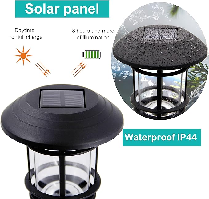 MAGGIFT Solar Powered Pathway Lights - 6 Pack, Waterproof, Warm White for Lawn, Patio, Yard, Walkway, Deck, Driveway