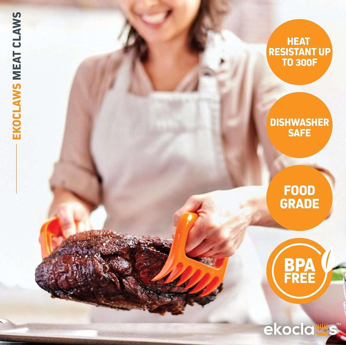 Ekoclaws Meat Claws, Professional Meat Shredder Claws for Shredding Meat, BBQ Accessories to Shred, Bear Claws for Shredding Meat, Pull, Lift & Carve Food