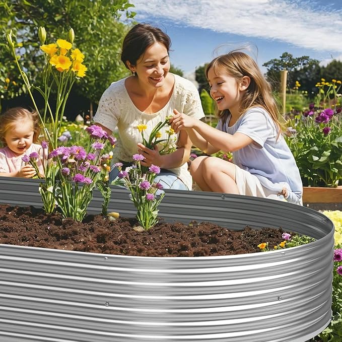 4 Pack Galvanized Raised Garden Bed Outdoor,Metal Garden Bed for Vegetables,Steel Raised Beds for Gardening,Above Ground Garden Box for Flower-35x20inch