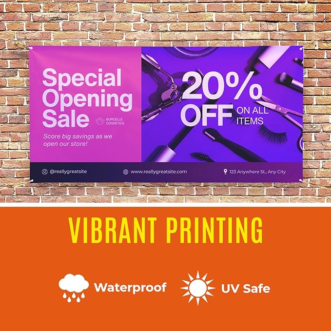 Personalized Passion Vinyl Banner 4' x 20' - Customized Banner for Business, Graduation, Birthday Parties - Indoor/Outdoor Use - Full Color 13oz Vinyl Custom Signs with HD Printed Text, Photos