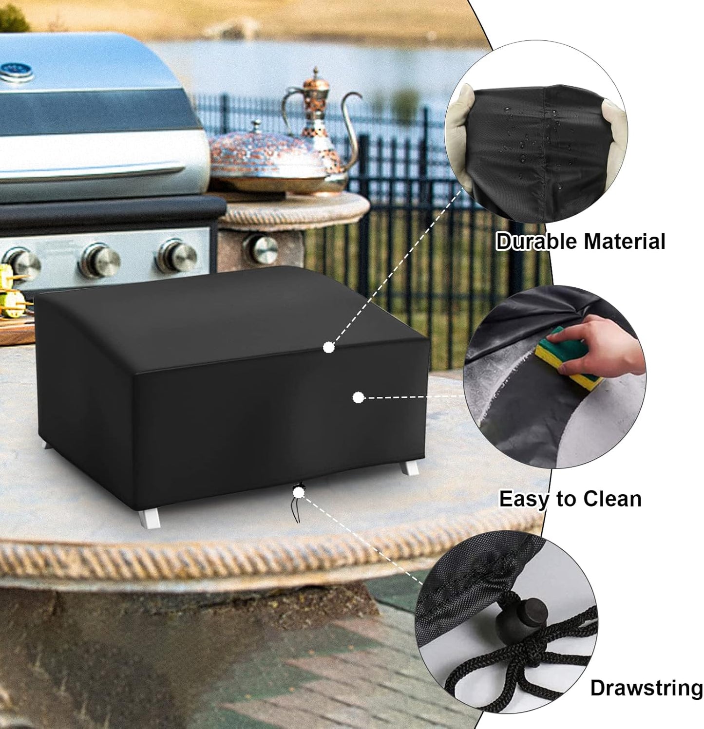 Grill Cover for Cuisinart CGG-306 Propane Grill, Portable Grill Cover for Pit Boss 75275 Stainless Steel Two-Burner Grill, 24 Inch Table Top Grill Cover