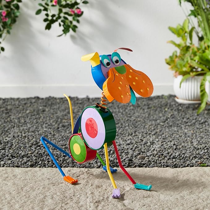 Glitzhome Metal Novelty Garden Statue Outdoor Decoration