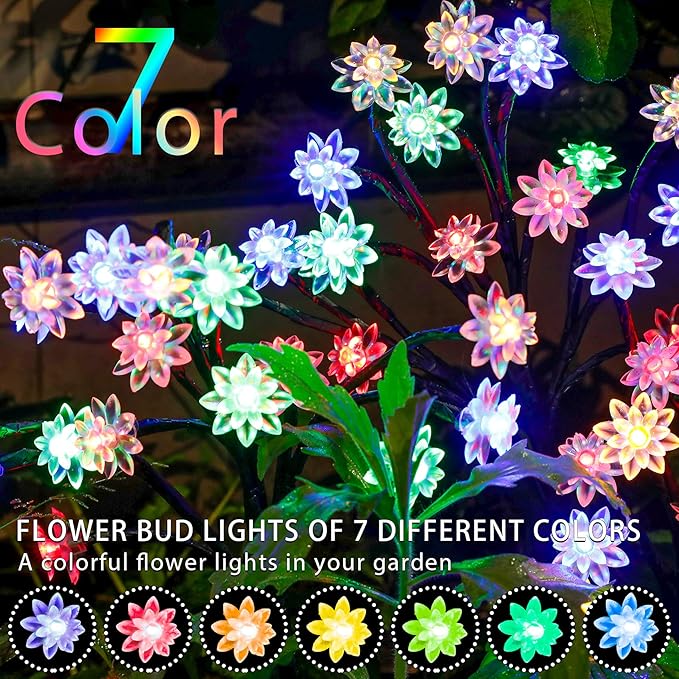 TONULAX Solar Garden Lights - Upgraded Landscape Tree Lights with Larger Solar Capacity, Decorative Light Outdoor for Pathway, Patio, Front Yard Decoration(4 Pack)