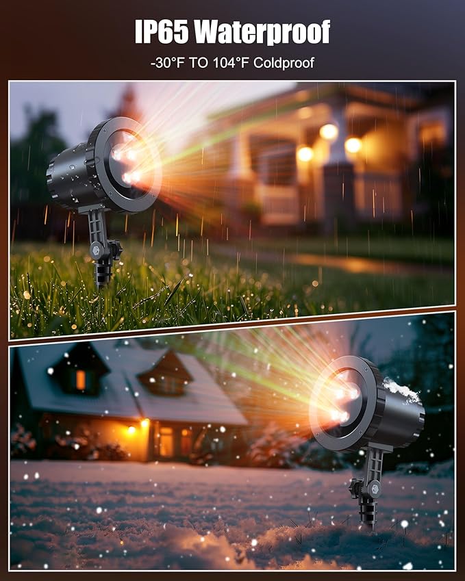 Minetom Outdoor Christmas Laser Lights with Remote, Moving RGB Christmas Projector Lights Waterproof 3 Colors Motion Firefly Decorative Star Light Show for Xmas House Indoor Party Decoration Show