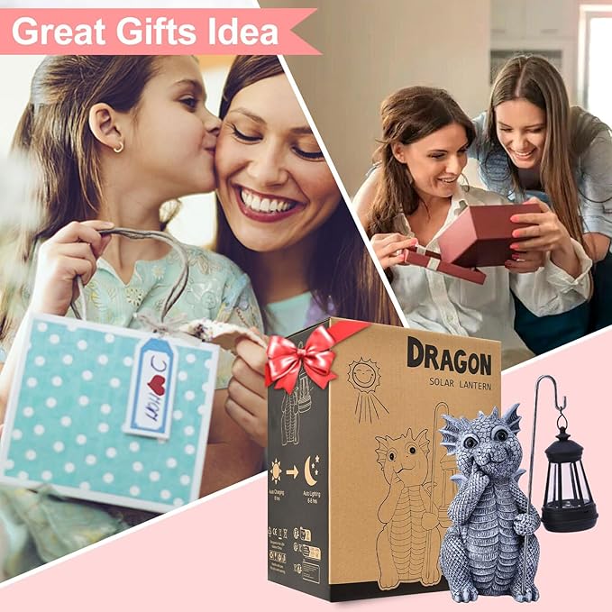 Solar Garden Decor Statues Figurine: Garden Art for Patio Balcony Yard Lawn - Unique Christmas Birthdays Gifts for Mom Grandma Women Wife Sister