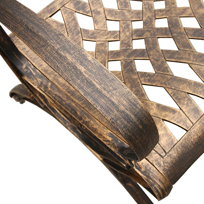 Oakland Living Ornate Traditional Outdoor Cast Aluminum Bronze Patio Dining Chair