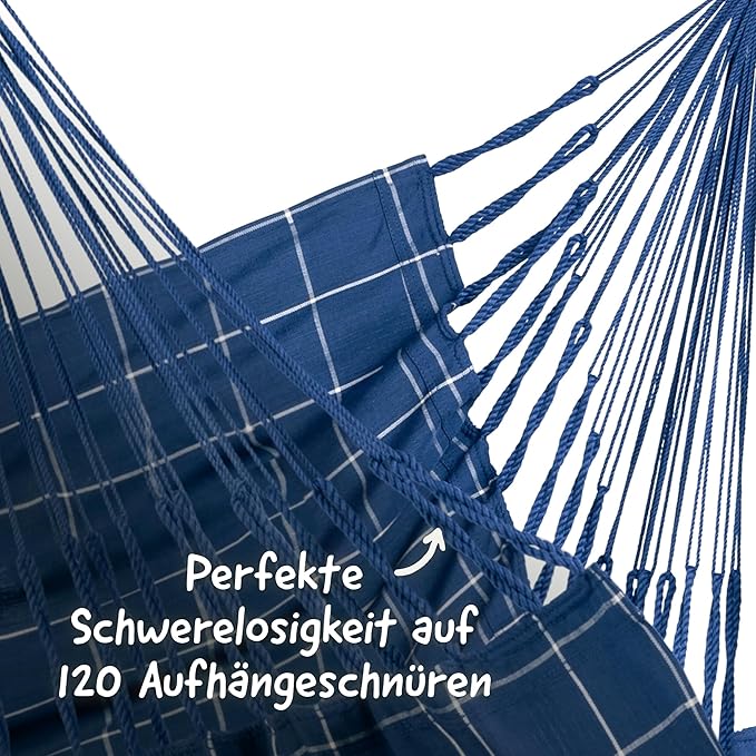 LA SIESTA® - XL King Domingo Hammock Swing Chair & CasaMount - Weather & Tear Resistant Hanging Chair - Outdoor Indoor Hammock Chair w/Suspension Kit for Walls Ceilings Square Beams - Marine