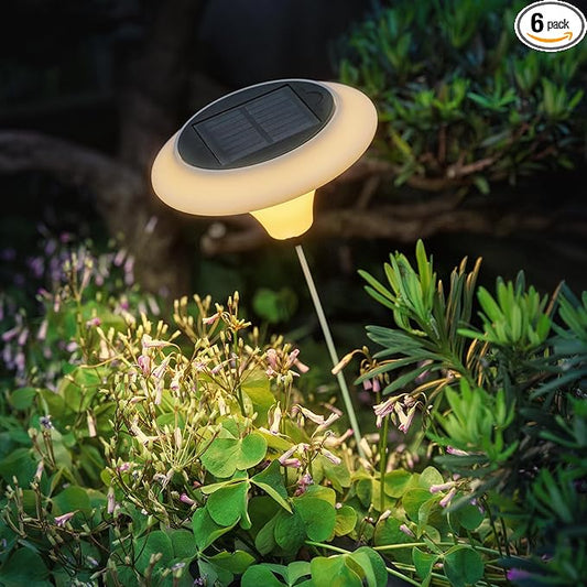 NORAGIFT Solar Garden Lights, 6 Pack Swaying Outdoor Waterproof LED Lights, Warm White, Large (20.5 inches)