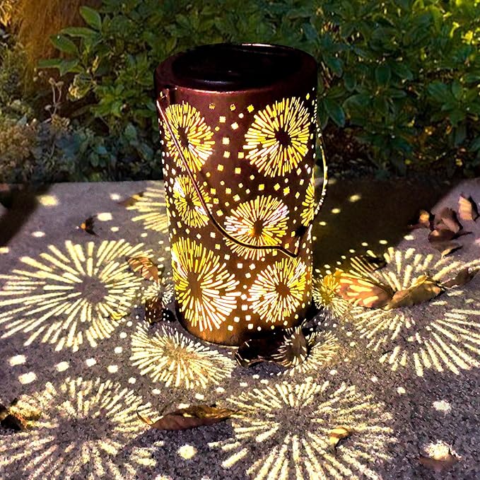 Mothers Day Gifts, 4 Pack Fireworks Solar Gardening Gifts Lanterns, Garden Decor for Outside, Solar Decorative Lights Waterproof, Outdoor Gifts for Women Mom Grandma, Yard Gifts for Patio, Pathway