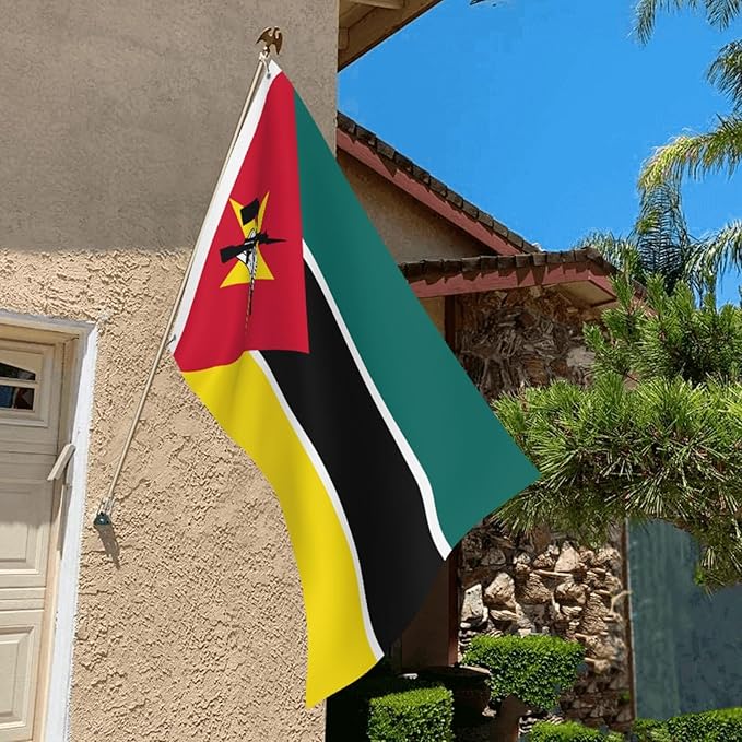 Mozambique Mozambican Flag Garden Yard House 2x3 ft Flags Double Sided Print Banner Indoor Outdoor Party Home Decorations for Boat Dorm House Balcony