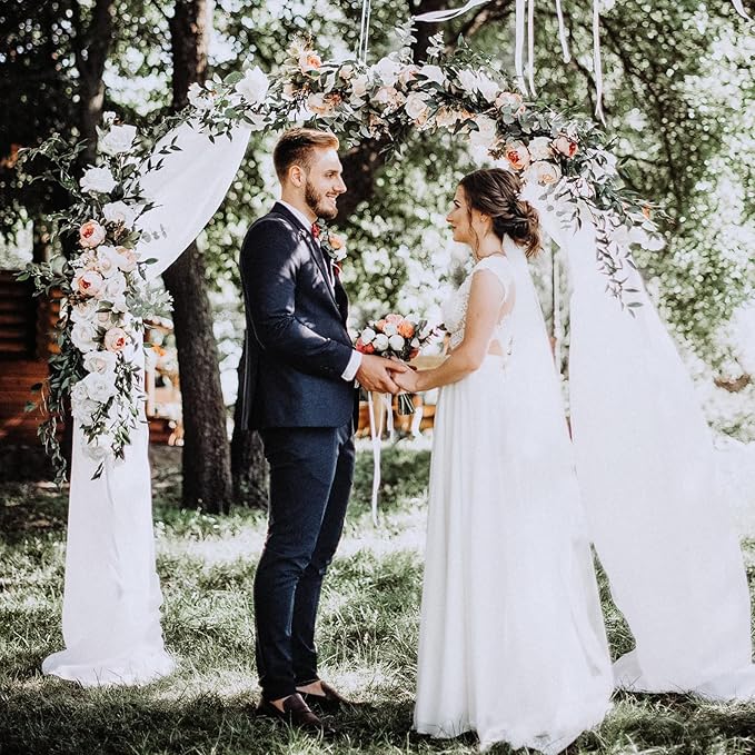 RUBFAC Metal Garden Arch, Wedding & Event Decoration, Garden Trellis for Climbing Plants, Assemble Freely 2 Sizes for Various Climbing Plant Roses Vines Bridal Party Decoration, Black, 1 Pack