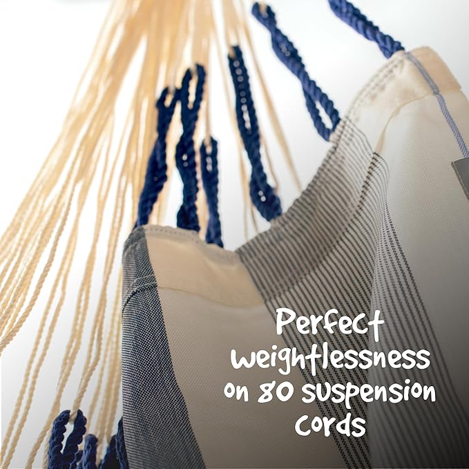 LA SIESTA® - Medium Basic Domingo Hammock Swing Chair & CasaMount - Weather & Tear Resistant Hanging Chair - Outdoor Indoor Hammock Chair w/Suspension Kit for Walls Ceilings Square Beams - Sea Salt