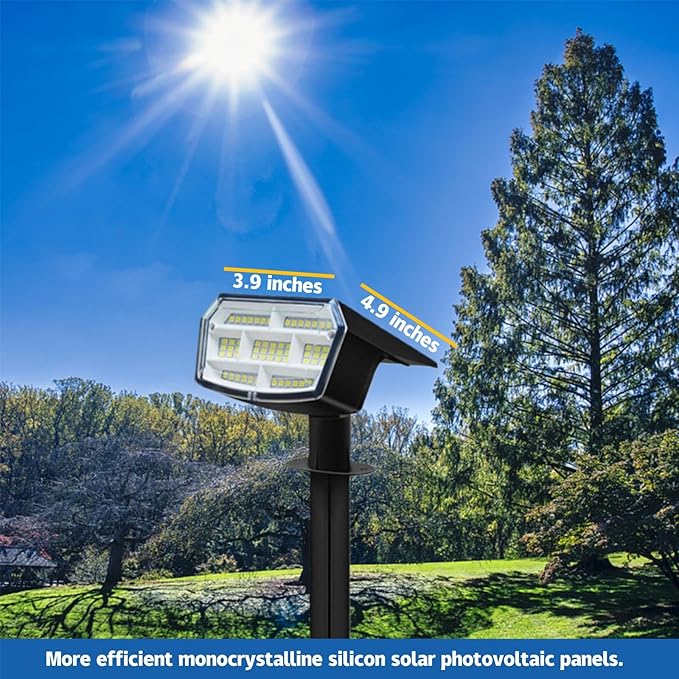 Outdoor Light Solar-Powered 3 Levels of Brightness，Waterproof IP65 can be Installed on Walls, Beside walkways, on lawns and Near Green Plants- 4 Pack (Warm)