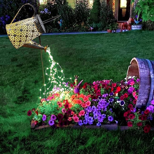 Solar Watering Can Lights, Large Retro Metal Hanging Solar Lights Outdoor Waterproof, Gardening Gifts for Mom Grandma Women Birthday, Garden Decor Yard Light Outside for Porch Landscape Patio