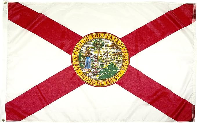 FlagSource Florida Nylon State Flag, Made in the USA, 4x6'