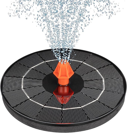 3.5W Solar Fountain, Upgrade Solar Bird Bath Fountains, Water Fountain Outdoor with 4 Fixed Rods & 8 Orange Nozzles, Solar Fountain Pump for Pond, Patio,Outdoor, Garden, Pool