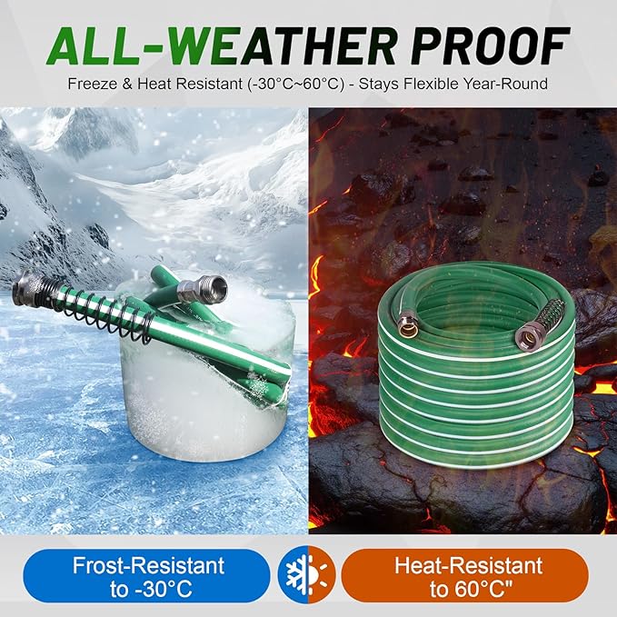 Short Garden Hose 10 ft – Hybird Water Hose Leader - Small Hose Extendsion, Heavy Duty Hose Extender for Lawn Watering, Car Washing - Burst 500 Psi (10 ft)
