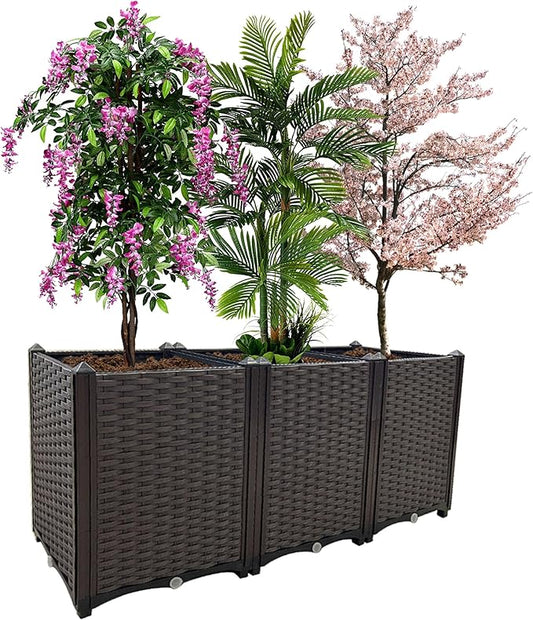 Raised Garden Bed Large Planters for Outdoor Plants Deepened Plant pots Planter Box Elevated Garden Patio Balcony Deck to Planting Flowers Vegetables Tomato and Herbs