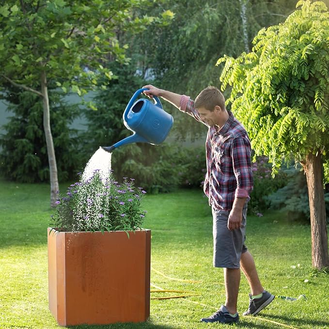 Corten Steel Planter Box-24"x24"x24"-Large Square Planter Matel -Outdoor Indoor- Heavy Duty Rustic Tall Planter Flower Pot Commercial Residential for Patio Porch Deck Home Backyard