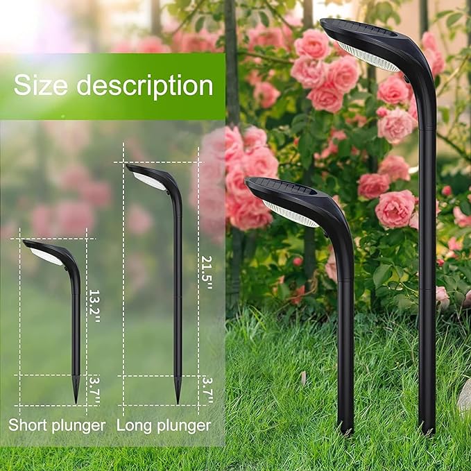 JSOT 6 Pack Solar Lights for Outside Garden Decor, IP65 Waterproof Solar Landscape Outdoor Lighting for Pathway Walkway Driveway Backyard Decoration (Cool/Warm White)