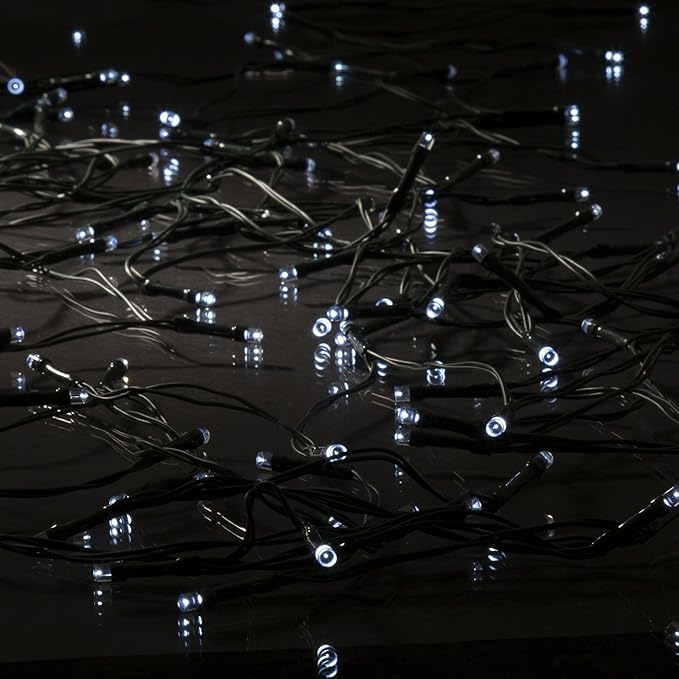 Pure Garden Solar Powered LED String Lights - 39-Foot Outdoor Lighting with 100 White Bulbs - Fairy Light with Steady or Twinkle Mode