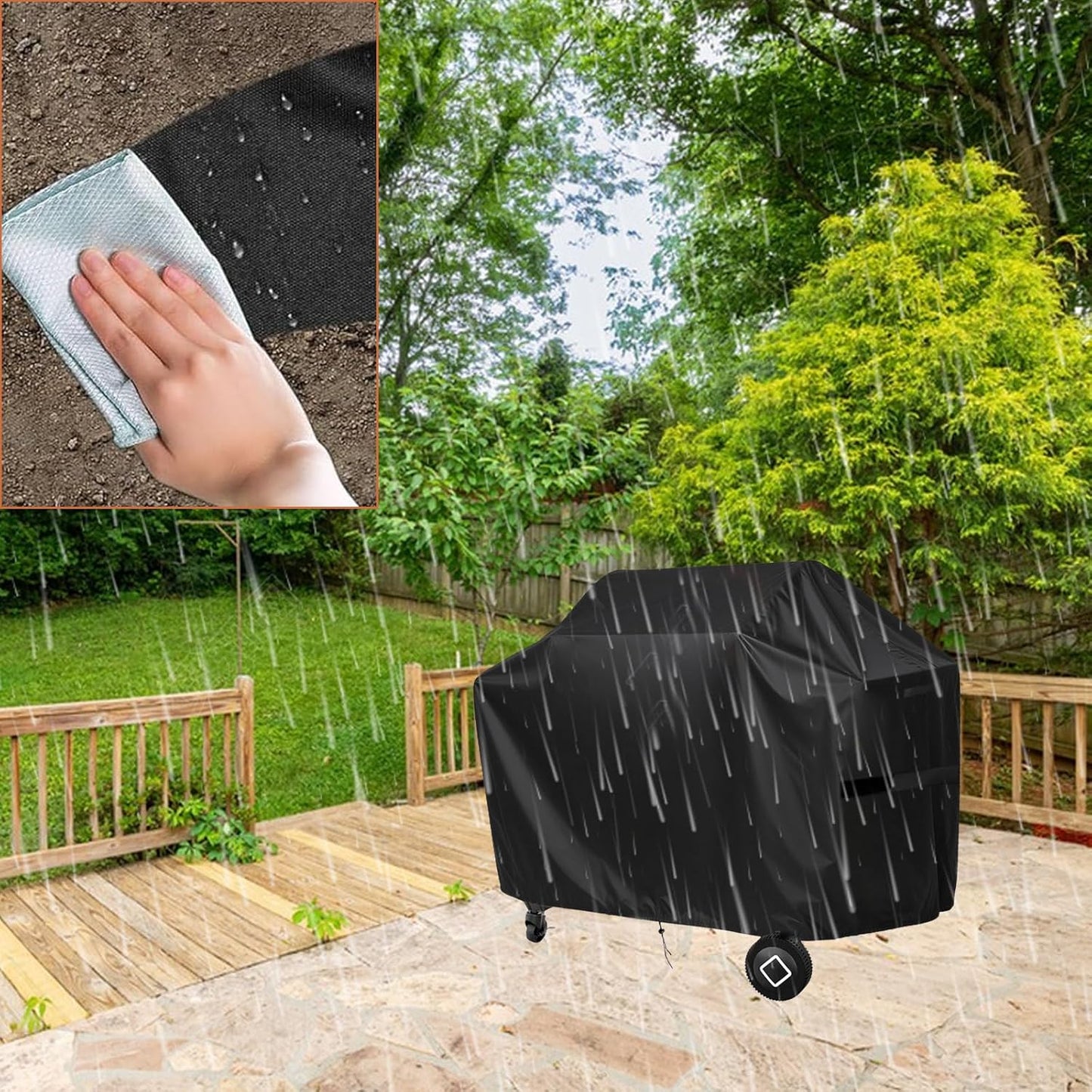 Grill Griddle Cover for Brand-Man Griddle Grill Combo 6-Burner, Portable Gas BBQ Covers, Waterproof Outdoor Propane Grills Cover-22.4" D x 64" W x 42" H