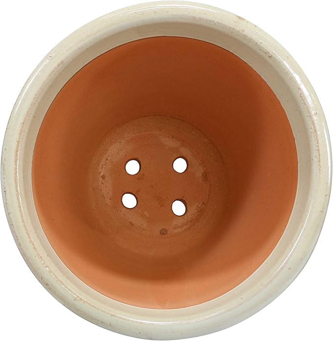 Sunnydaze Studio Large Ceramic Plant Pot - Round Outdoor Glazed Ceramic Planter Pot with Drainage - Gray - 18.5"