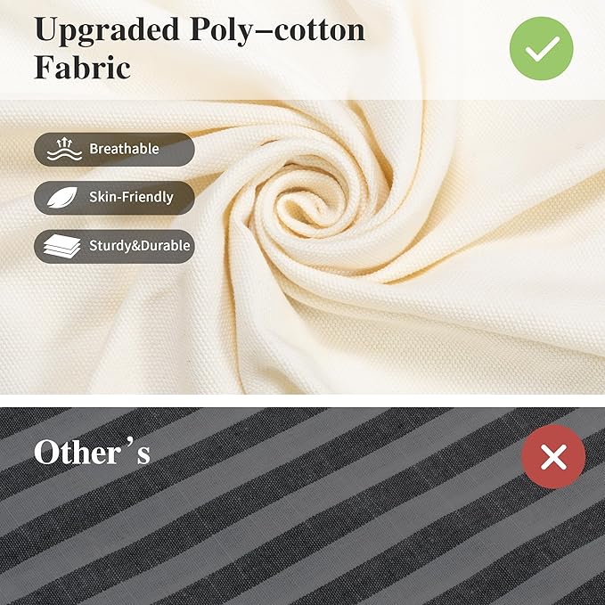 SUNCREAT Portable Camping Hammock for Outside, Heavy Duty 2 Person Hammock Bed for Tree, Beige with Tassels