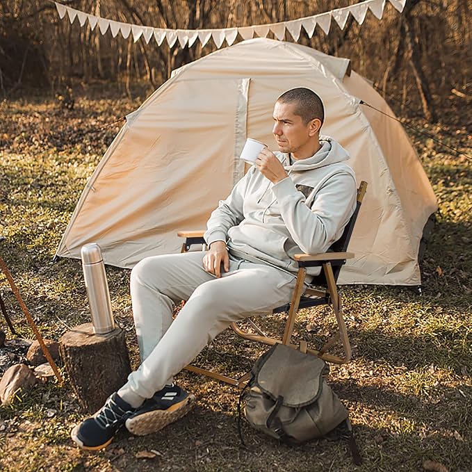 Outvita Portable Folding Camping Chair, 4pcs Ultralight Low Beach Chair, Durable Aluminum Frame Armchairs for Hiking Concert Fishing Picnic, Supports 229Lbs