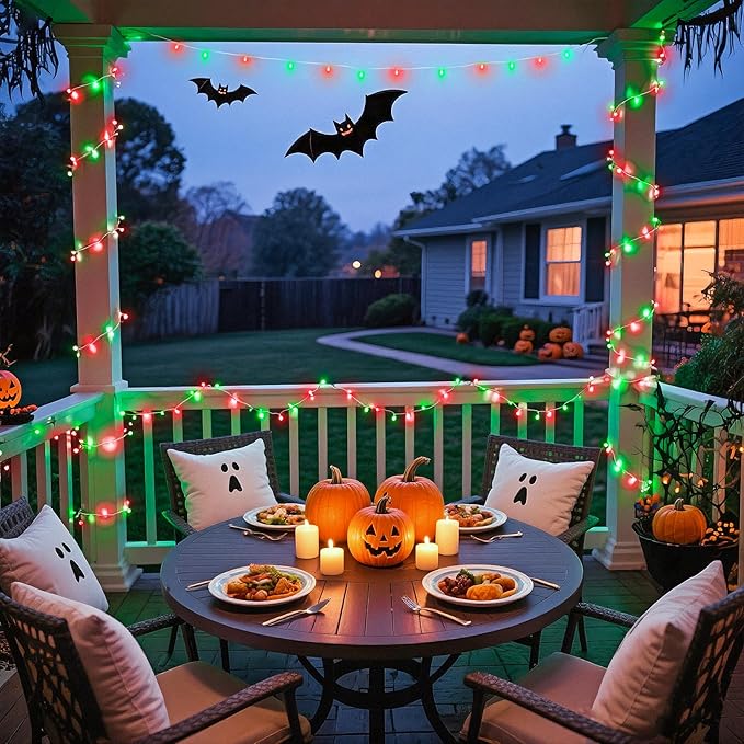 JMEXSUSS 200 LED Red and Green Christmas Lights Outdoor, 66ft String Lights Indoor Clear Wire Plug in for Bedroom Party Christmas Tree Decorations