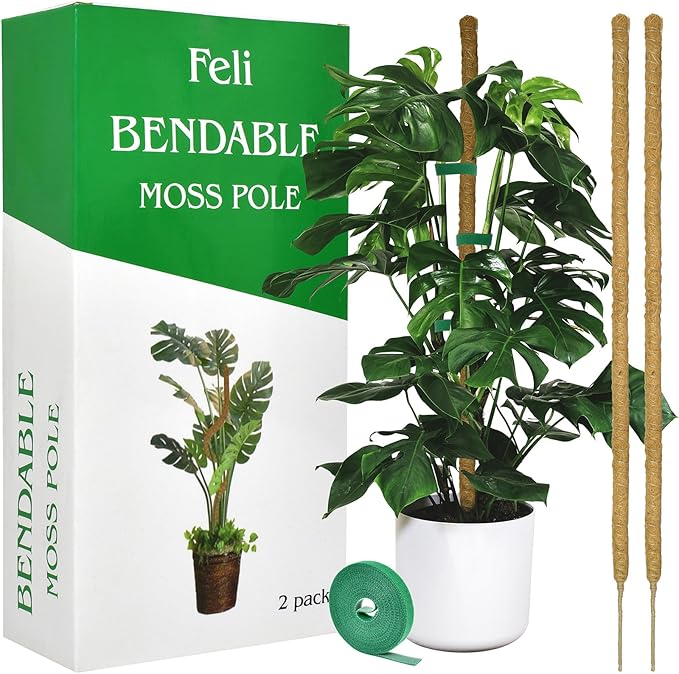 2 Pack Moss pole - 46 Inch Moss Pole Indoor - Monstera Plant Support - Plant Stakes for Indoor Plants - Plant Stiks support Tall - Moss Pole for Climbing Plants support - Monstera Pot - Moss Poles