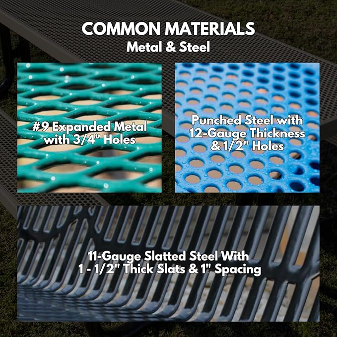 Coated Outdoor Furniture Heavy-Duty Outdoor Bench Thermoplastic Coated, Slatted Steel, Commercial-Grade Garden Bench, Made in America (Portable with Back, 4 Ft, Purple)