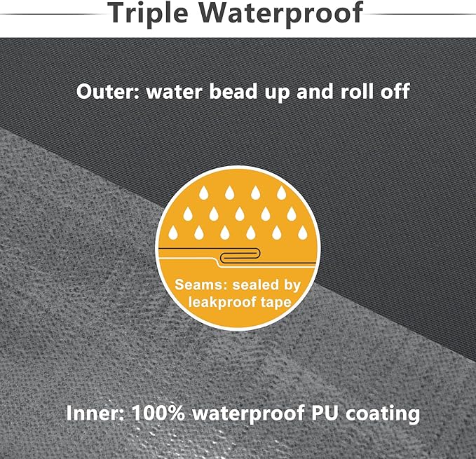 Favoyard Patio Chair Cushions 18.5 x 16 x 3 Inch Waterproof Outdoor Seat Cushions for Patio Furniture 3-Year Color Fastness Garden Sofa Couch Pads with Handle & Adjustable Straps Set of 2, Dark Grey