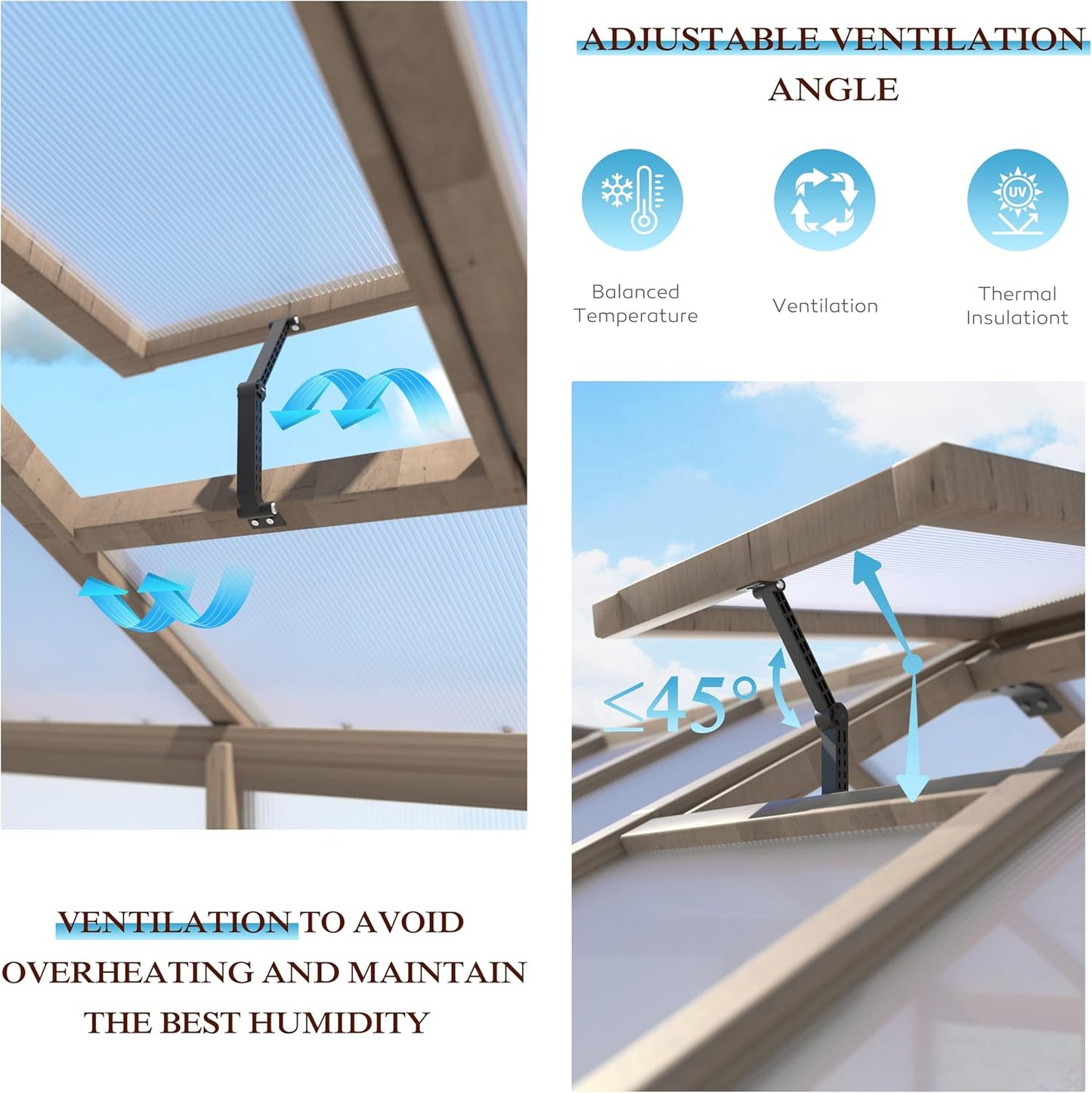 MUPATER 8 x 14FT Walk-in Wooden Greenhouse for Outdoor, Heavy Duty Green House Kit with Ventilated Window & Lockable Door, Greenhouse for Outside Garden, Backyard, Patio, Lawn