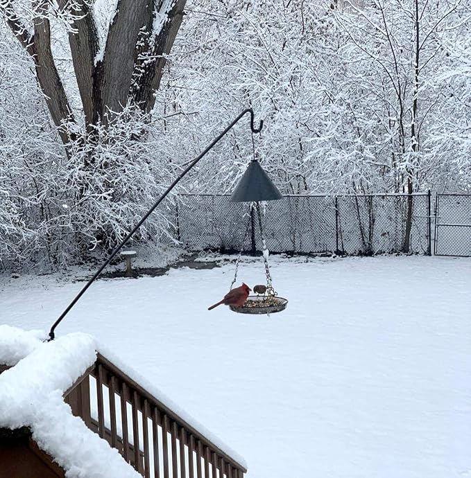 MIXXIDEA Heavy Duty Deck Rail Pole Deck Hook, Extensible and Adjustable Deck Hook for Hanging Bird Feeder, Plants, Suet Baskets,Wind Chimes,Lanterns