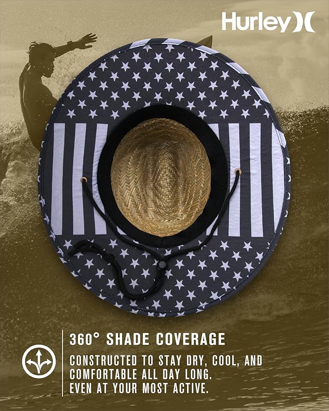 Hurley Men's Straw Hat - Bayside Lifeguard Straw Sun Hat