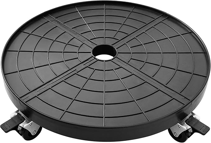 20 Inch Plant Caddy with Wheels Outdoor Indoor, Extra Large Rolling Plant Stand for 600lb Heavy Duty Flower Pots, Round Plant Rollers Lockable Potted Planter Dolly, Black
