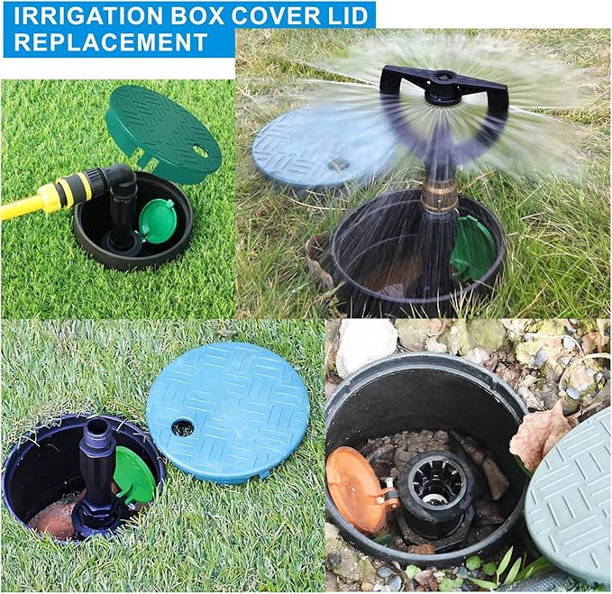 ID 5.5 "OD 6" Sprinkler Valve Cover Green Sprinkler Cover Irrigation Valve Box Cover 6 Inch Suitable for Greenhouse Cover for Sprinkler Valve Grass Sprinkler Box Cover Irrigation Box Lid