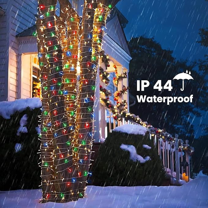 338Ft Christmas Lights Outdoor, 1000 LED Christmas String Lights with 8 Modes, Timer, Waterproof Fairy Twinkle Lights for Christmas Party, Garden, Wedding, Holiday, Xmas Tree Decorations (Multicolor)