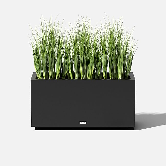 Veradek Block Series Long Box Planter - Large Rectangular Planter for Indoor or Outdoor Patio/Porch | Durable All-Weather Use with Drainage Holes | Modern Décor for Tall Plants, Flowers or Shrubs