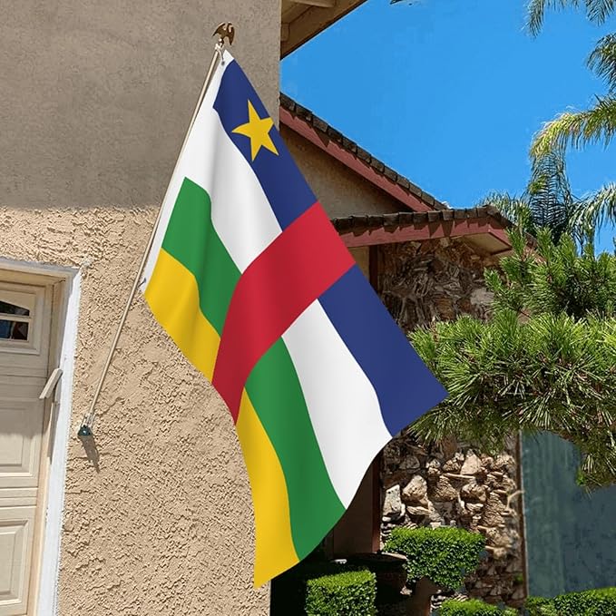 Central African Republic Flag Garden Yard House 2x3 ft Flags Double Sided Print Banner Indoor Outdoor Party Home Decorations for Boat Dorm House Balcony