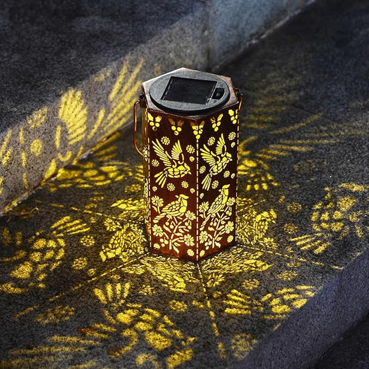 Outdoor Solar Lanterns Cardinal Bird Gift for Women/Mom/Grandma/Sister,Solar Lanterns Outdoor Waterproof Butterfly, Garden Decor,Christmas,Mother's Day,Thanksgiving Gifts,Solar Decoration for Yard