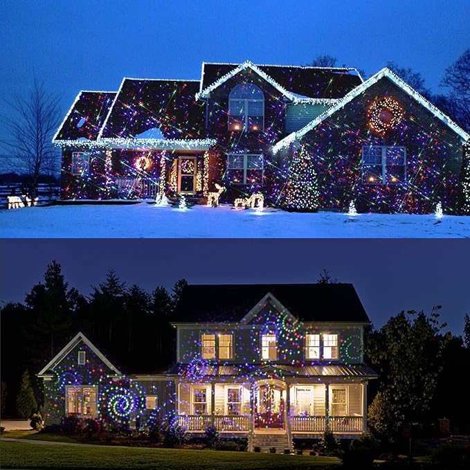 LedMall Mini House RGB Firefly with 32 Patterns Garden Laser Lights Projector