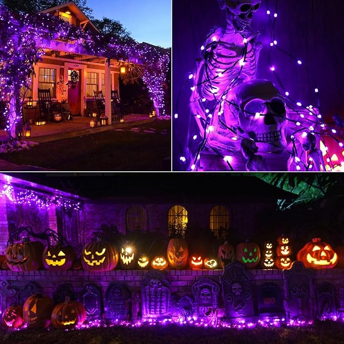 Solar Christmas Lights, 500LED 19 Modes Solar Powered Christmas Lights, Waterproof LED Solar Christmas Decorations for Fence Balcony Holiday Party 1 Pack