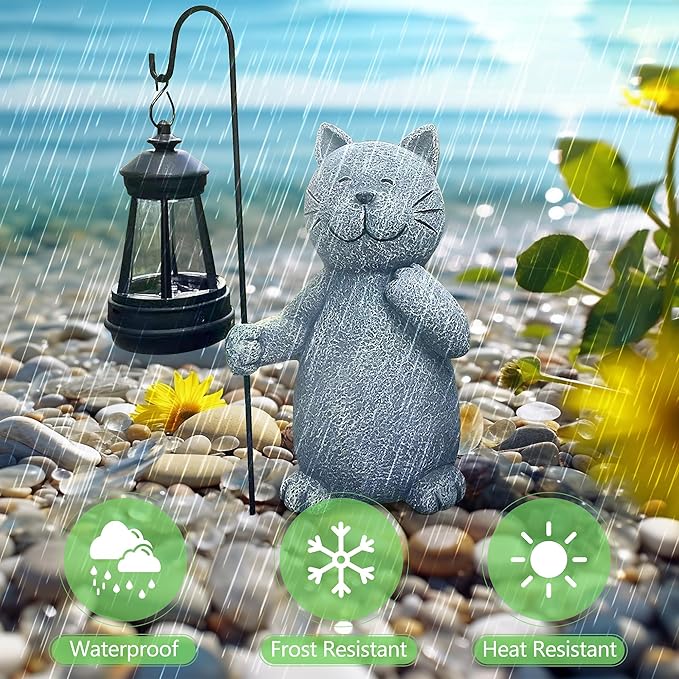 Solar Garden Decor Statues Figurine: Garden Art for Patio Balcony Yard Lawn - Unique Christmas Birthdays Gifts for Mom Grandma Women Wife Sister