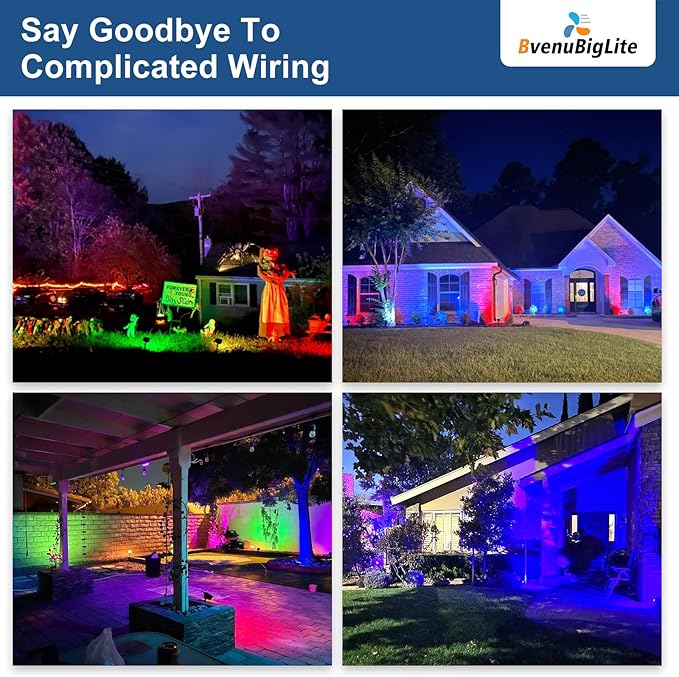 Solar Lights Outdoor Waterproof: IP65 Led Spot Light Decorations for Garden - Multicolor RGB Solar Powered for Yard - Dust to Dawn Uplighting Landscape Pathway Drive Patios 2PC